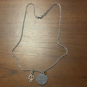 Silver Musical Note Pendant Necklace